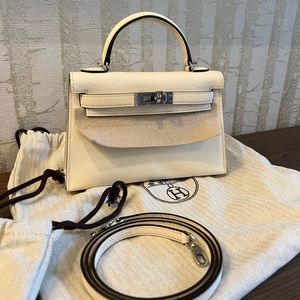 Hermes Mini Kelly in 10 Craie